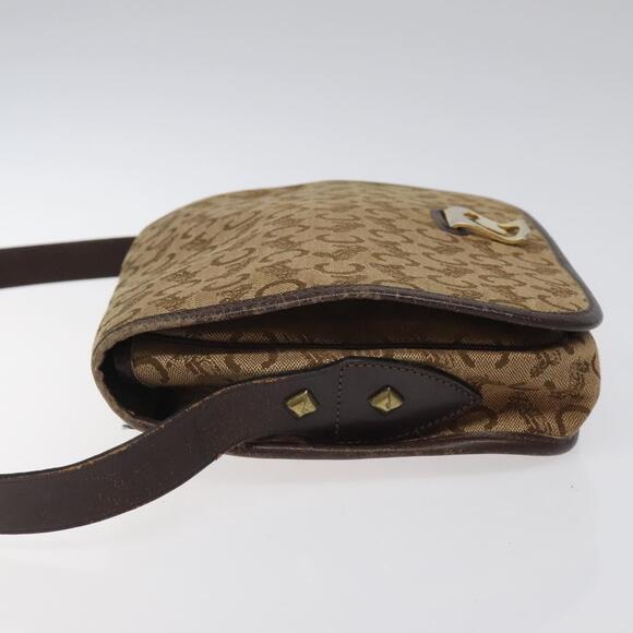 CELINE C Sulky Shoulder Bag Canvas Brown Gold - Picture 5 of 12